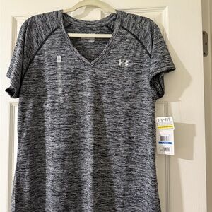 Under Armour Women's Heathered Black V-Neck Tee